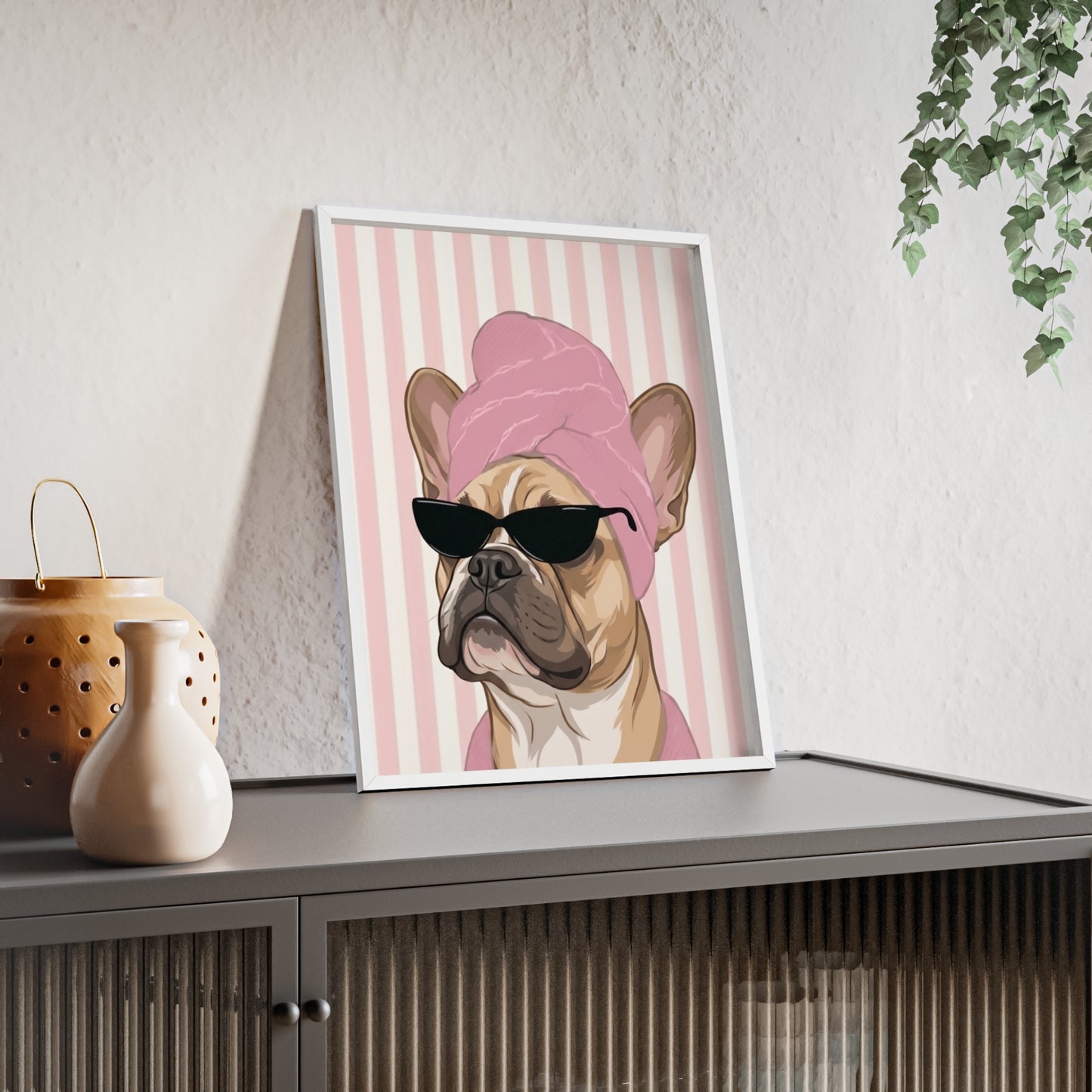 French Bulldog Bathroom Poster - Funny Frenchie Spa Wall Art