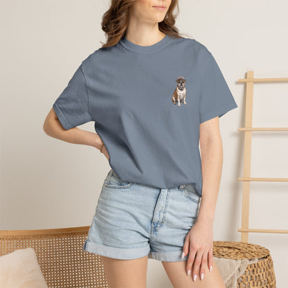 Cool English Bulldog Sailor Captain T-Shirt - Double-Sided Dog Tee