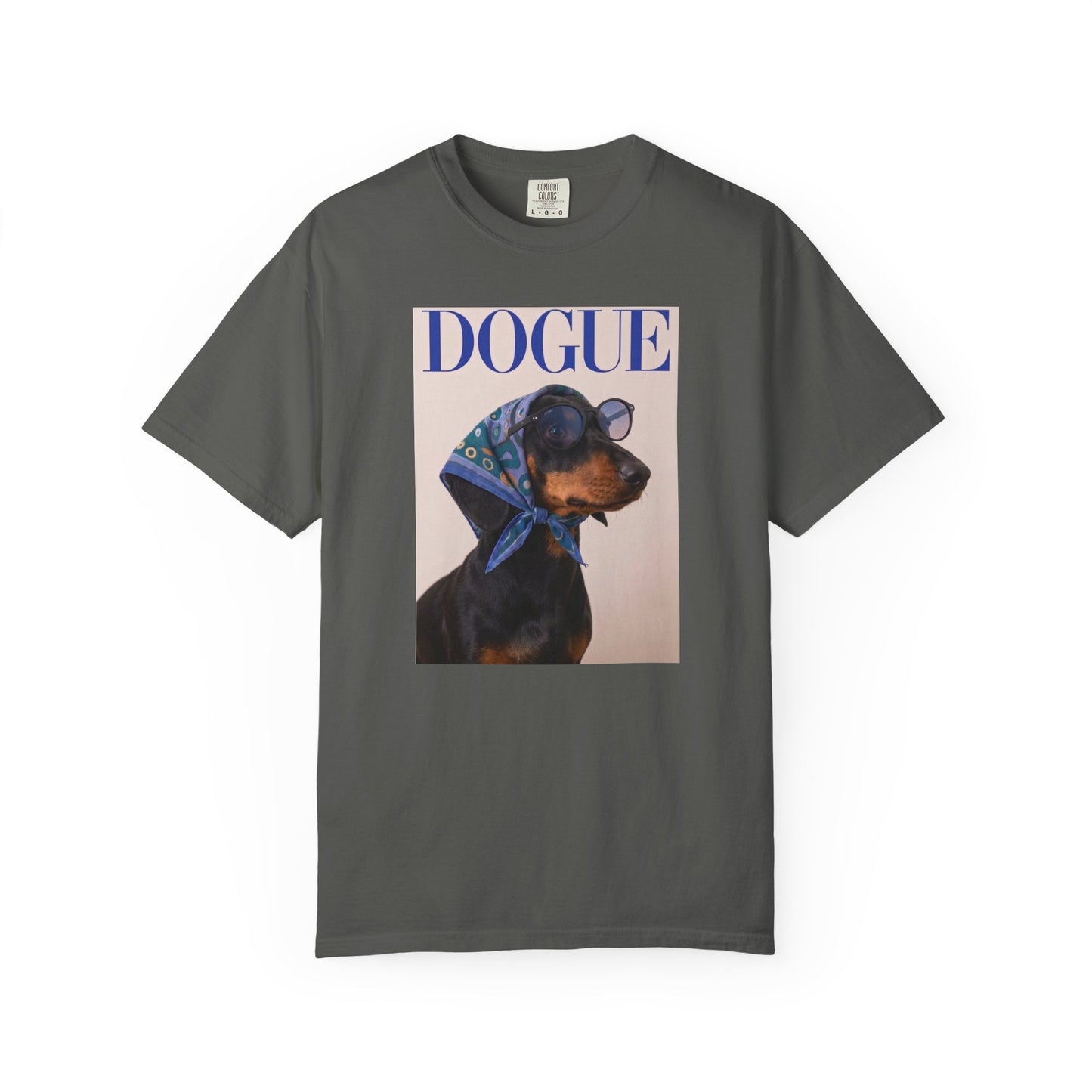"DOGUE" Dachshund Fashion Magazine Graphic T-Shirt - Funny Wiener Dog Tee