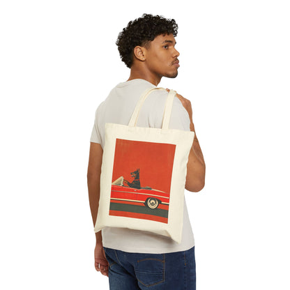 Doberman Driving Vintage Convertible Tote Bag - Funny Dog Gift