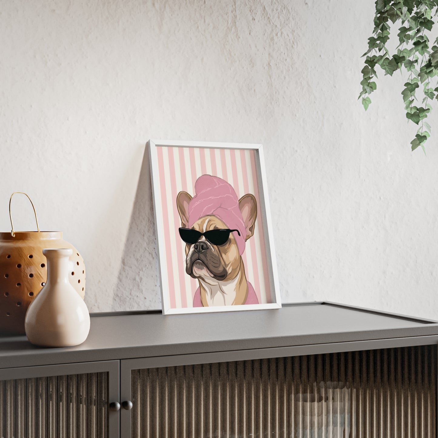 French Bulldog Bathroom Poster - Funny Frenchie Spa Wall Art