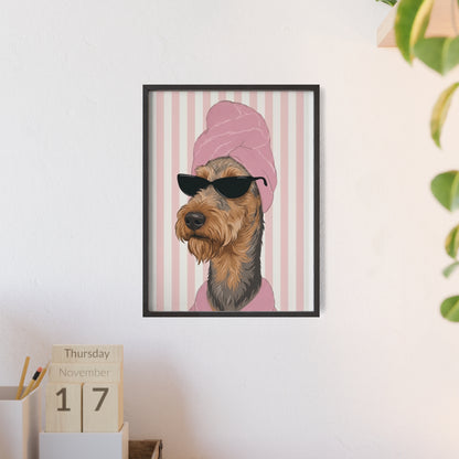 Airedale Terrier Bathroom Art Decor | Funny Dog Spa Poster & Canvas