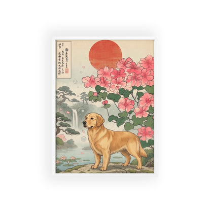 Golden Retriever Japanese Style Art Poster & Print