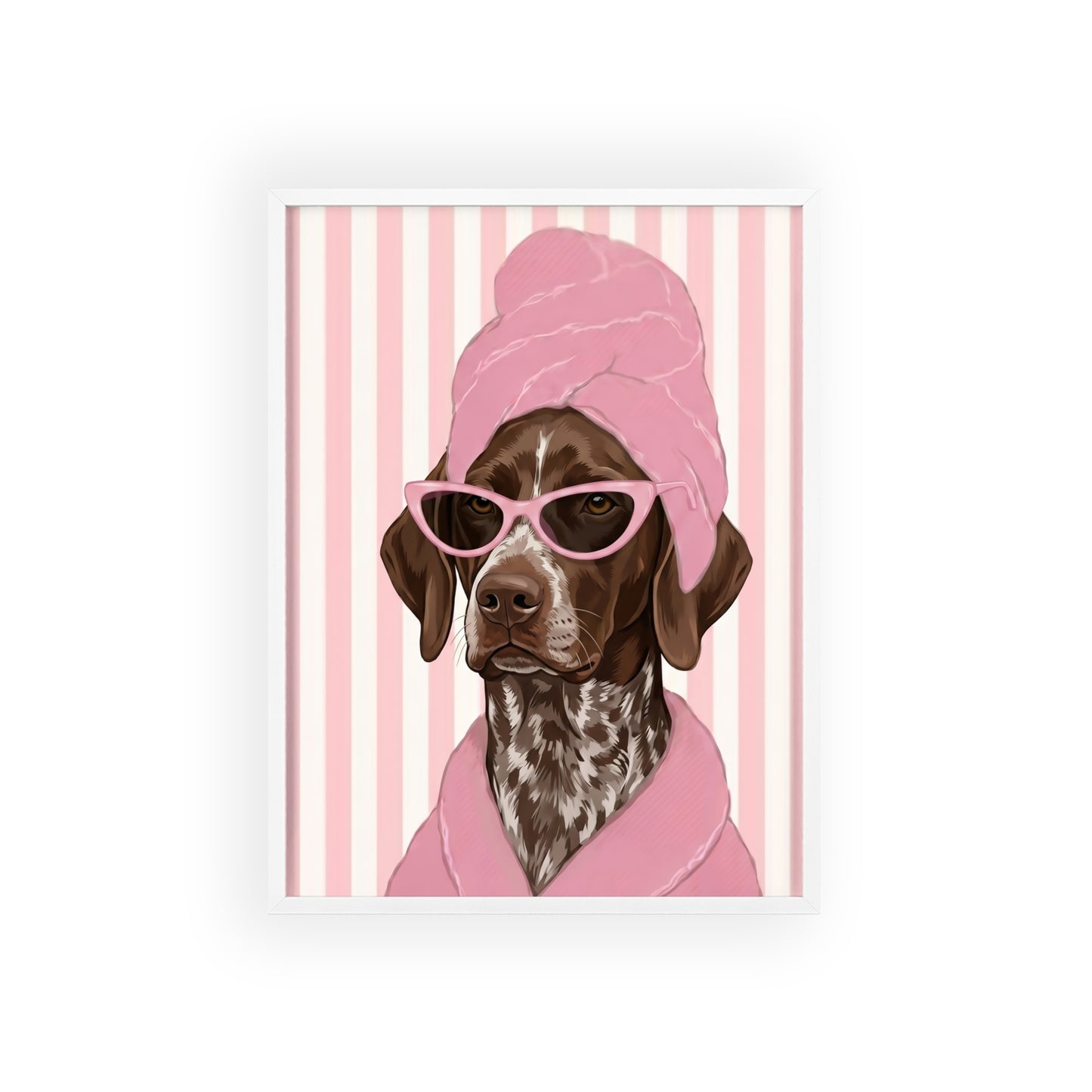 German Shorthaired Pointer Bathroom Poster - Funny Dog Spa Wall Art
