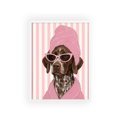 German Shorthaired Pointer Bathroom Poster - Funny Dog Spa Wall Art
