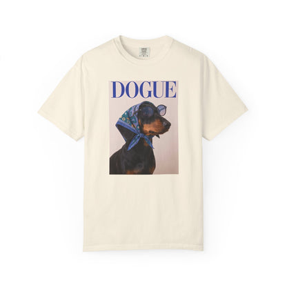 "DOGUE" Dachshund Fashion Magazine Graphic T-Shirt - Funny Wiener Dog Tee