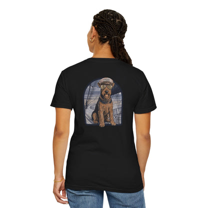Cool Airedale Terrier Sailor Captain T-Shirt - Double-Sided Dog Tee
