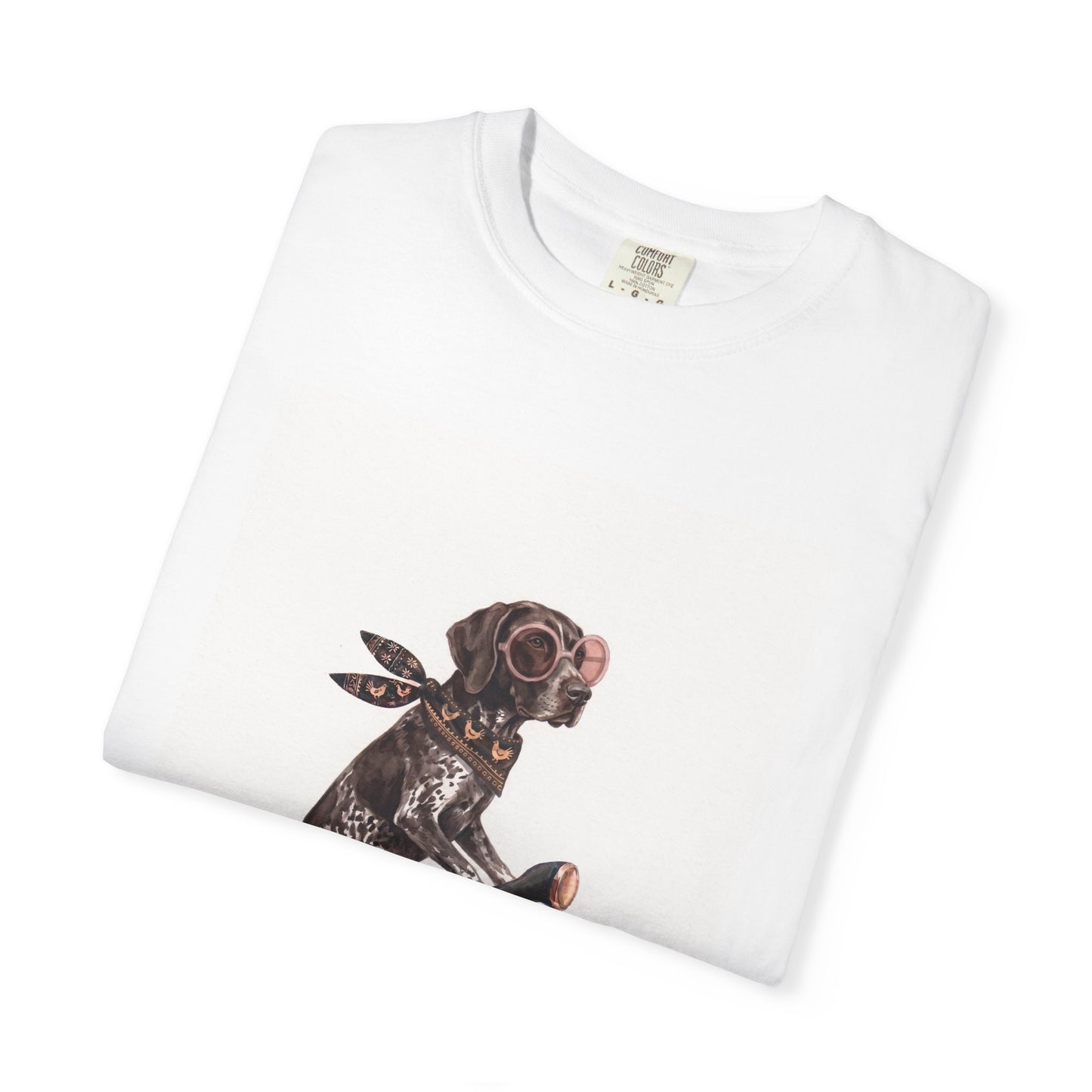 German Shorthaired Pointer Scooter Graphic T-Shirt | Vintage GSP Riding Tee