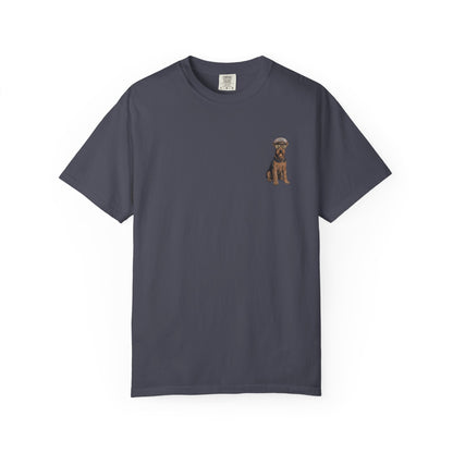 Cool Airedale Terrier Sailor Captain T-Shirt - Double-Sided Dog Tee