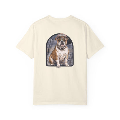 Cool English Bulldog Sailor Captain T-Shirt - Double-Sided Dog Tee