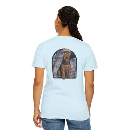 Cool Airedale Terrier Sailor Captain T-Shirt - Double-Sided Dog Tee