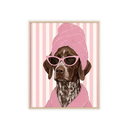German Shorthaired Pointer Bathroom Poster - Funny Dog Spa Wall Art