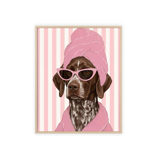 German Shorthaired Pointer Bathroom Poster - Funny Dog Spa Wall Art