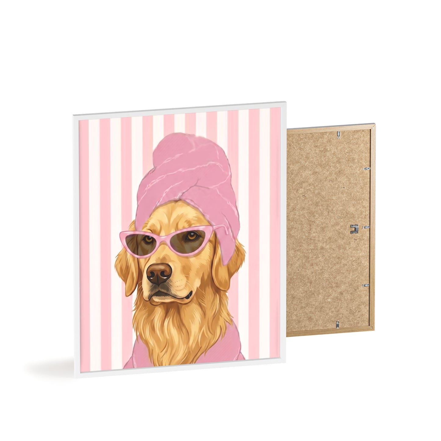 Golden Retriever Bathroom Poster - Funny Dog Spa Art