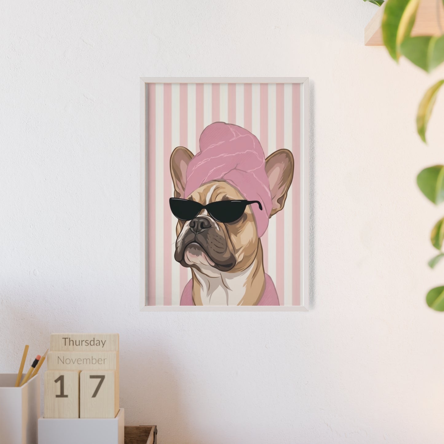 French Bulldog Bathroom Poster - Funny Frenchie Spa Wall Art