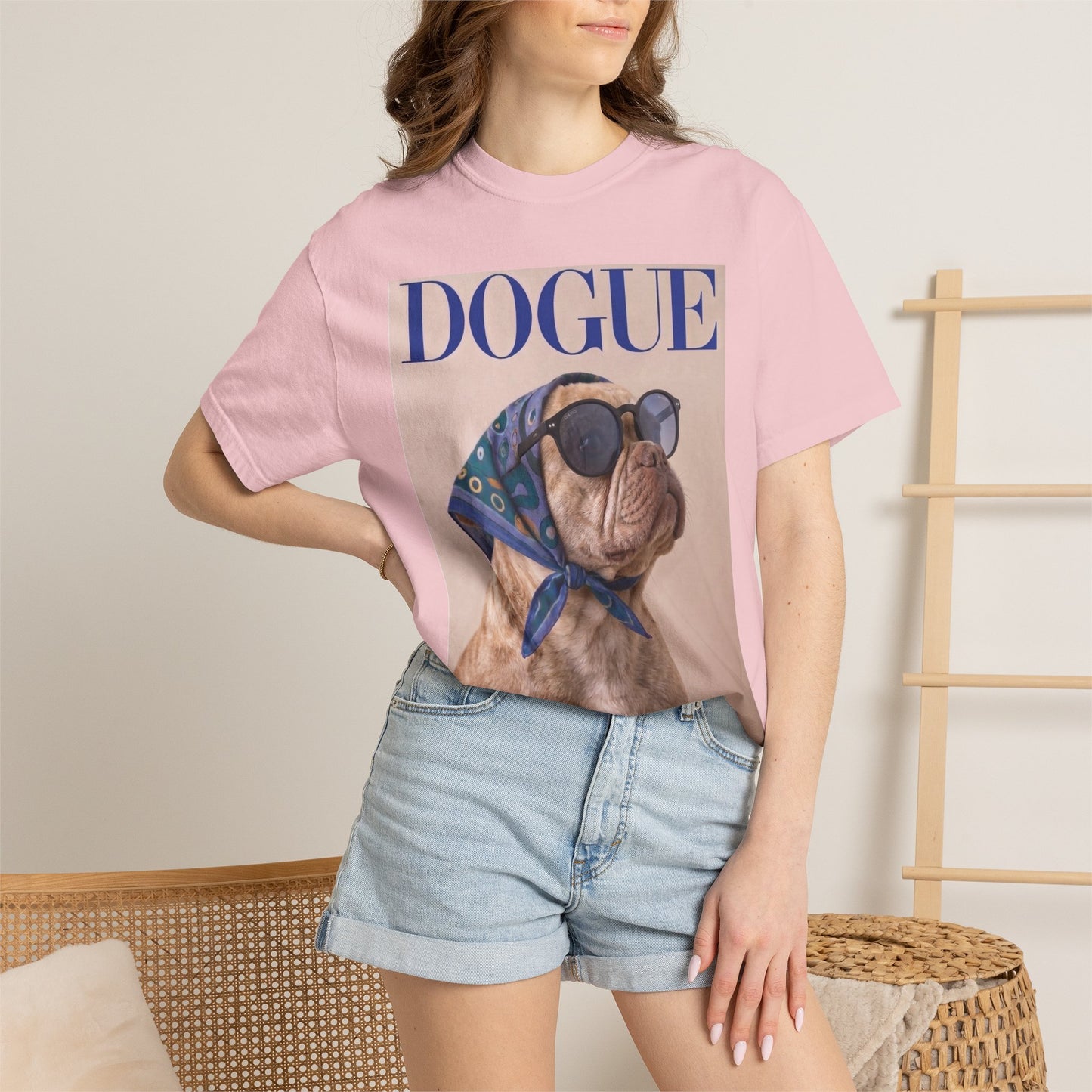 French Bulldog DOGUE Magazine Graphic T-Shirt - Funny Frenchie Tee