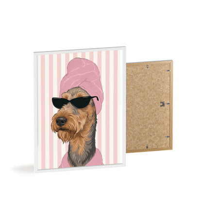 Airedale Terrier Bathroom Art Decor | Funny Dog Spa Poster & Canvas
