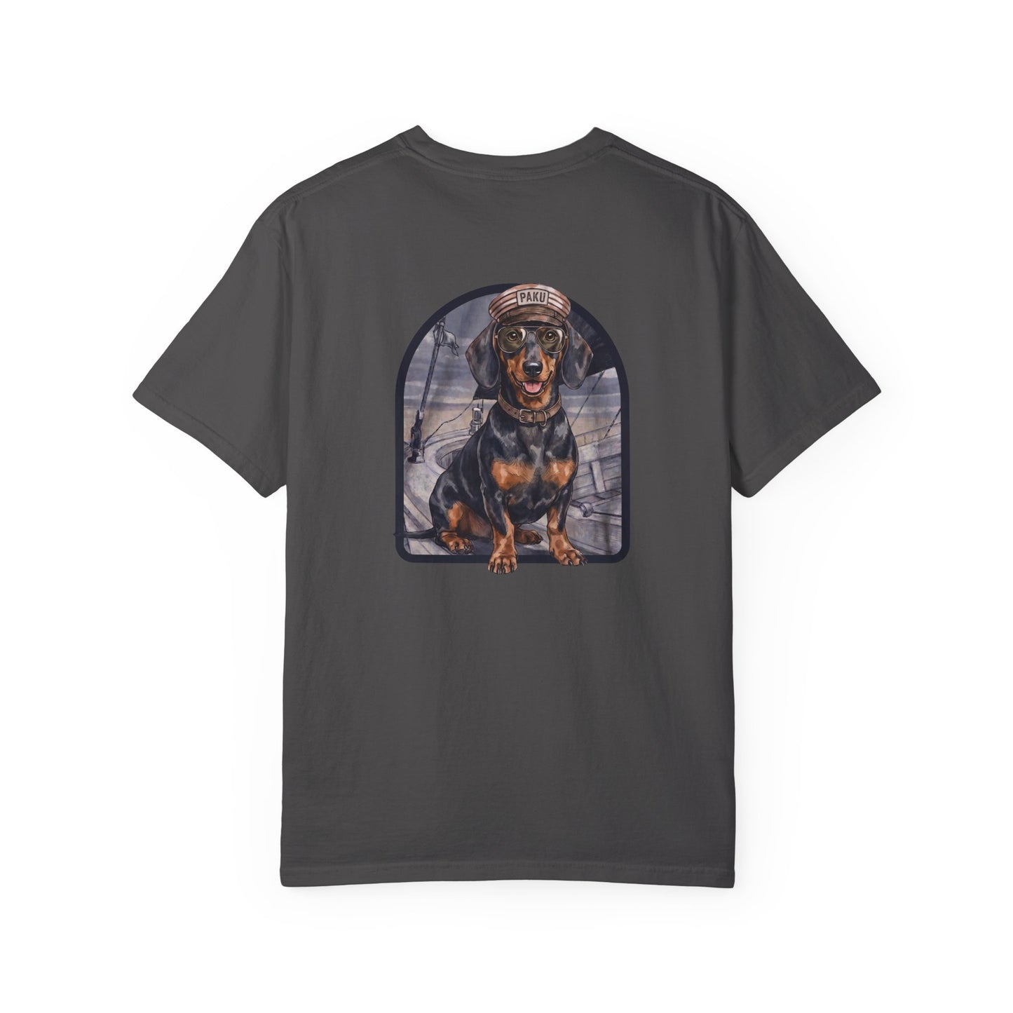 Cool Dachshund Captain T-Shirt - Funny Wiener Dog Graphic Tee