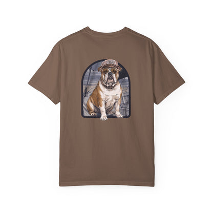 Cool English Bulldog Sailor Captain T-Shirt - Double-Sided Dog Tee