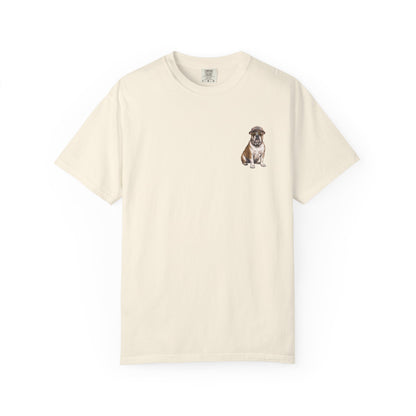 Cool English Bulldog Sailor Captain T-Shirt - Double-Sided Dog Tee