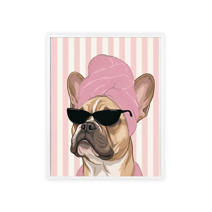 French Bulldog Bathroom Poster - Funny Frenchie Spa Wall Art