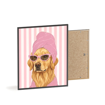 Golden Retriever Bathroom Poster - Funny Dog Spa Art
