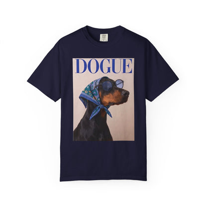 Doberman DOGUE Magazine Graphic T-Shirt - Funny Dog Tee