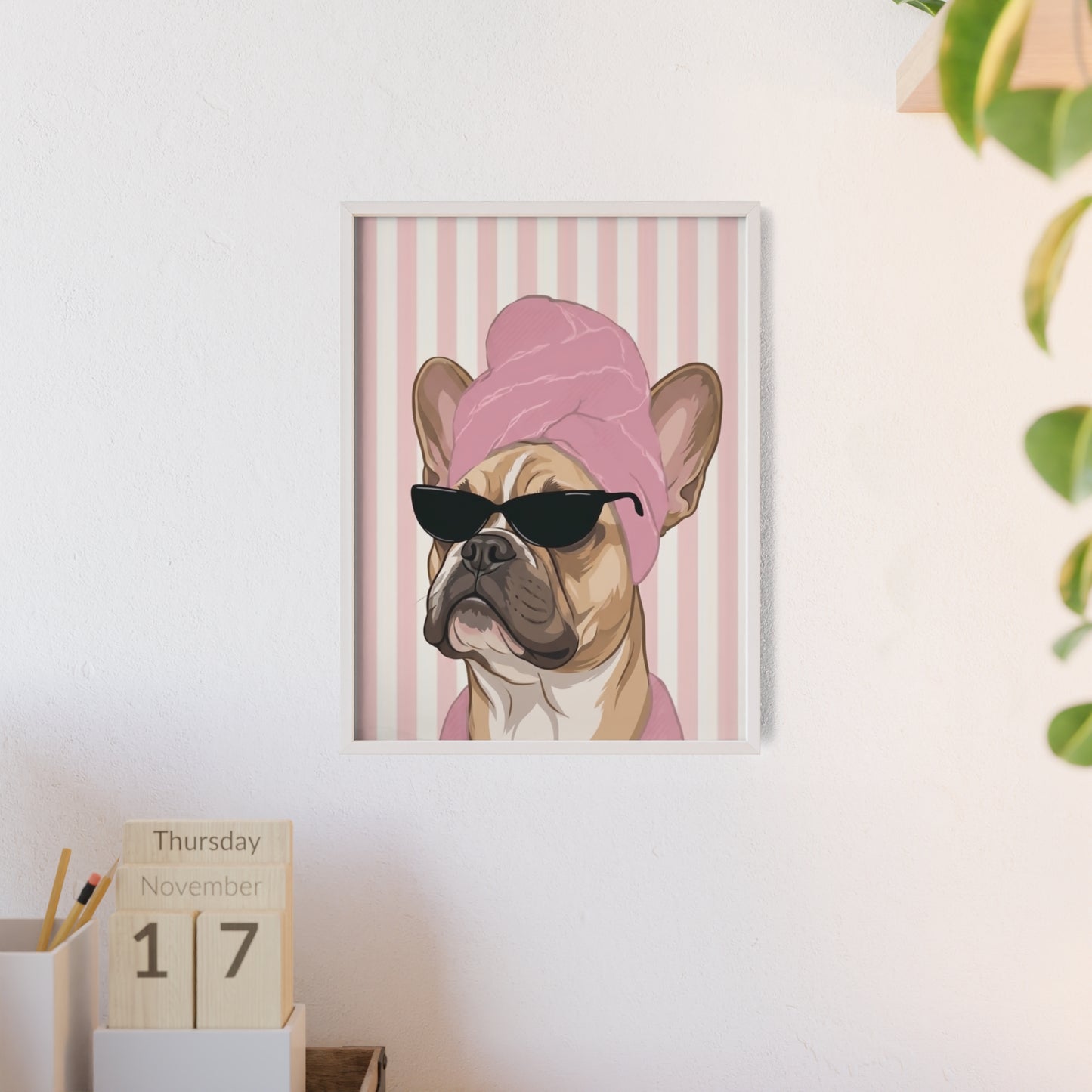 French Bulldog Bathroom Poster - Funny Frenchie Spa Wall Art