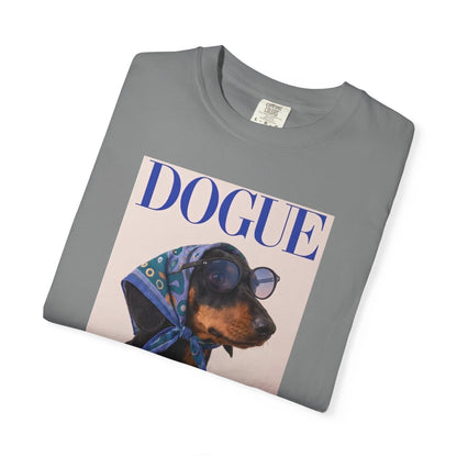 "DOGUE" Dachshund Fashion Magazine Graphic T-Shirt - Funny Wiener Dog Tee