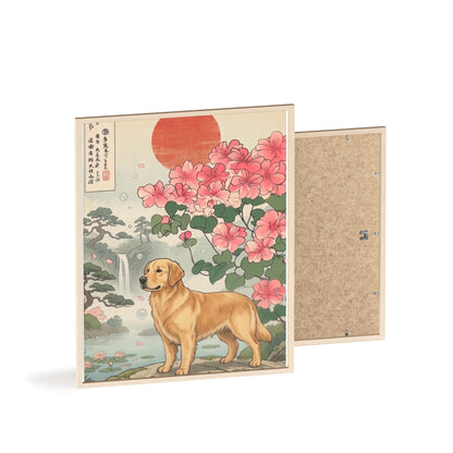 Golden Retriever Japanese Style Art Poster & Print