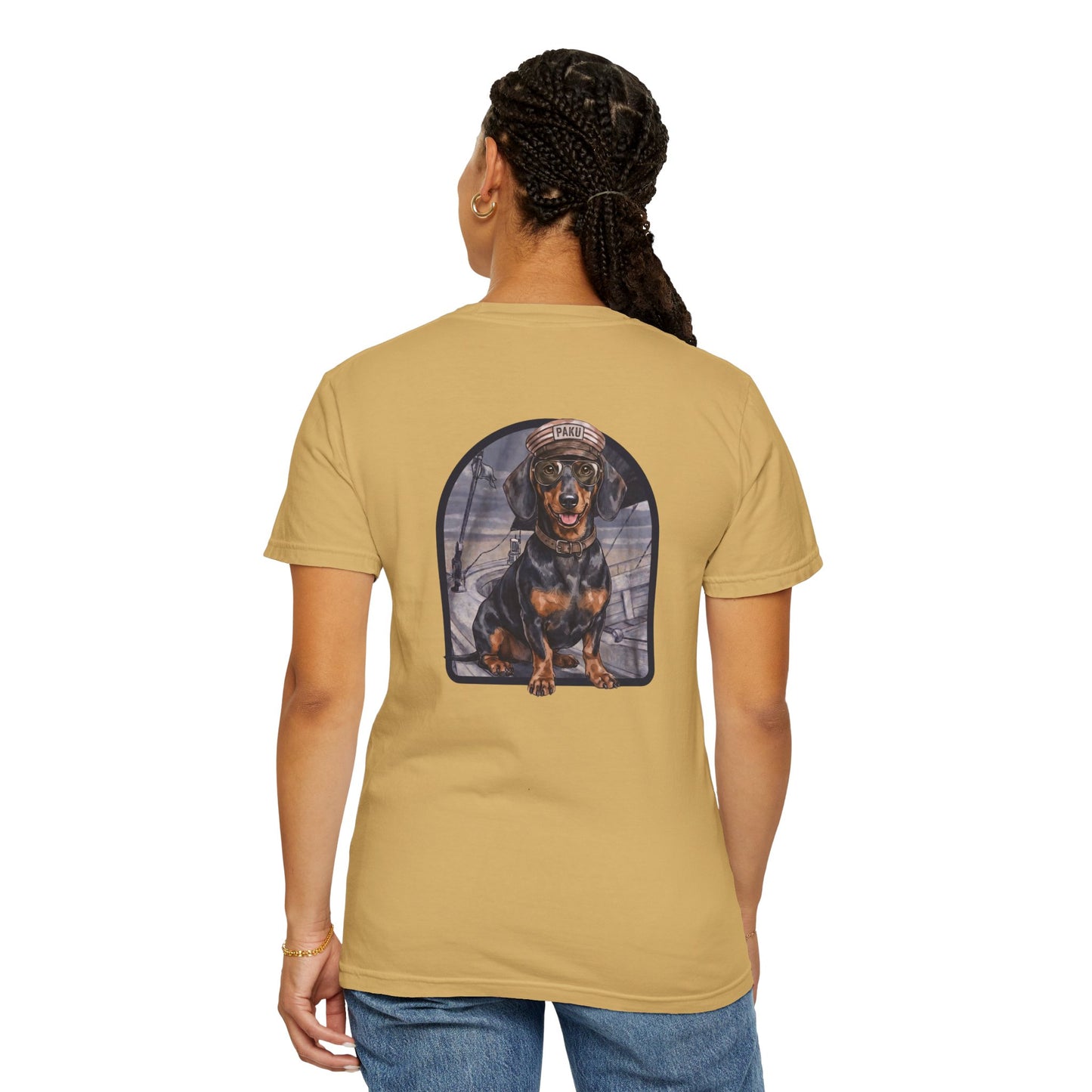 Cool Dachshund Captain T-Shirt - Funny Wiener Dog Graphic Tee