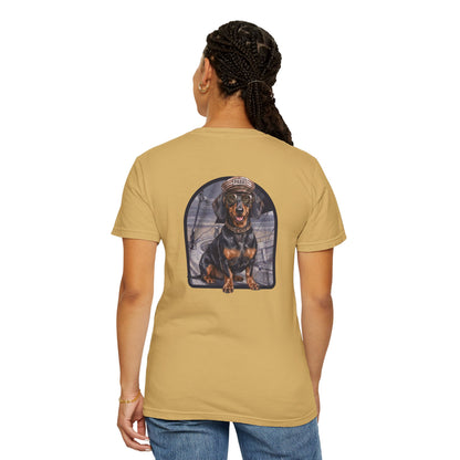 Cool Dachshund Captain T-Shirt - Funny Wiener Dog Graphic Tee