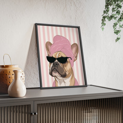 French Bulldog Bathroom Poster - Funny Frenchie Spa Wall Art
