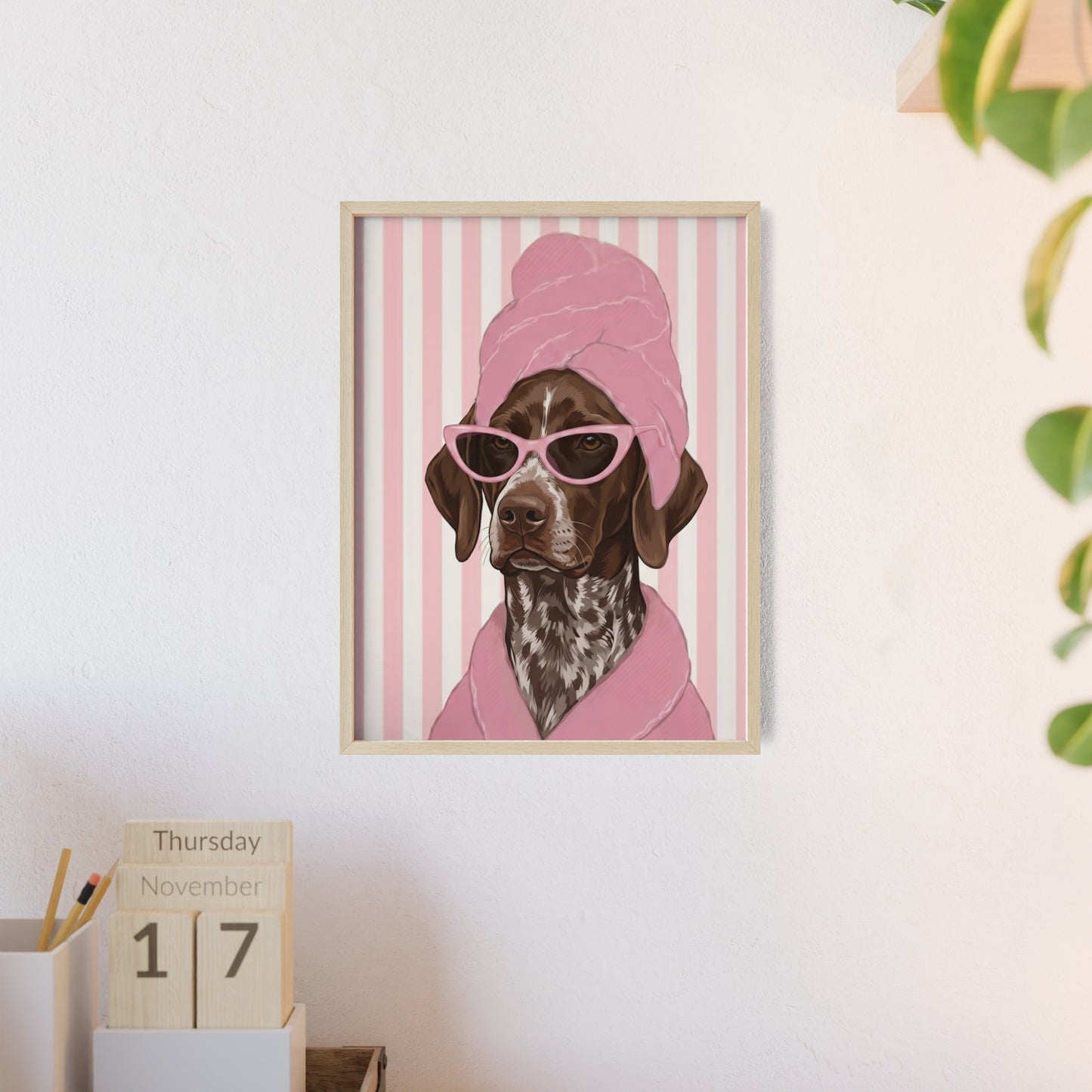 German Shorthaired Pointer Bathroom Poster - Funny Dog Spa Wall Art