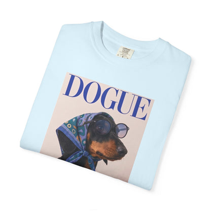 "DOGUE" Dachshund Fashion Magazine Graphic T-Shirt - Funny Wiener Dog Tee