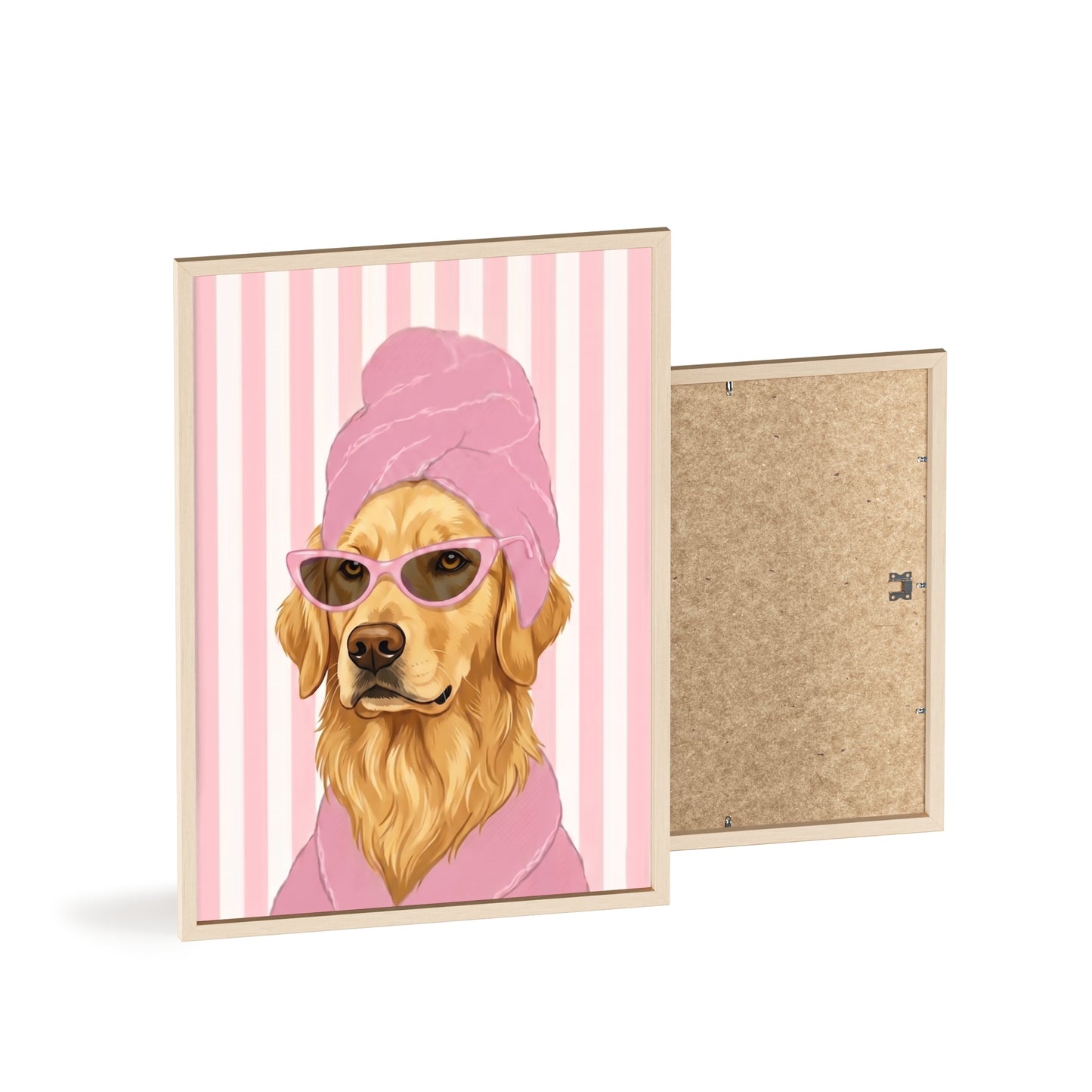 Golden Retriever Bathroom Poster - Funny Dog Spa Art