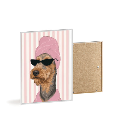 Airedale Terrier Bathroom Art Decor | Funny Dog Spa Poster & Canvas