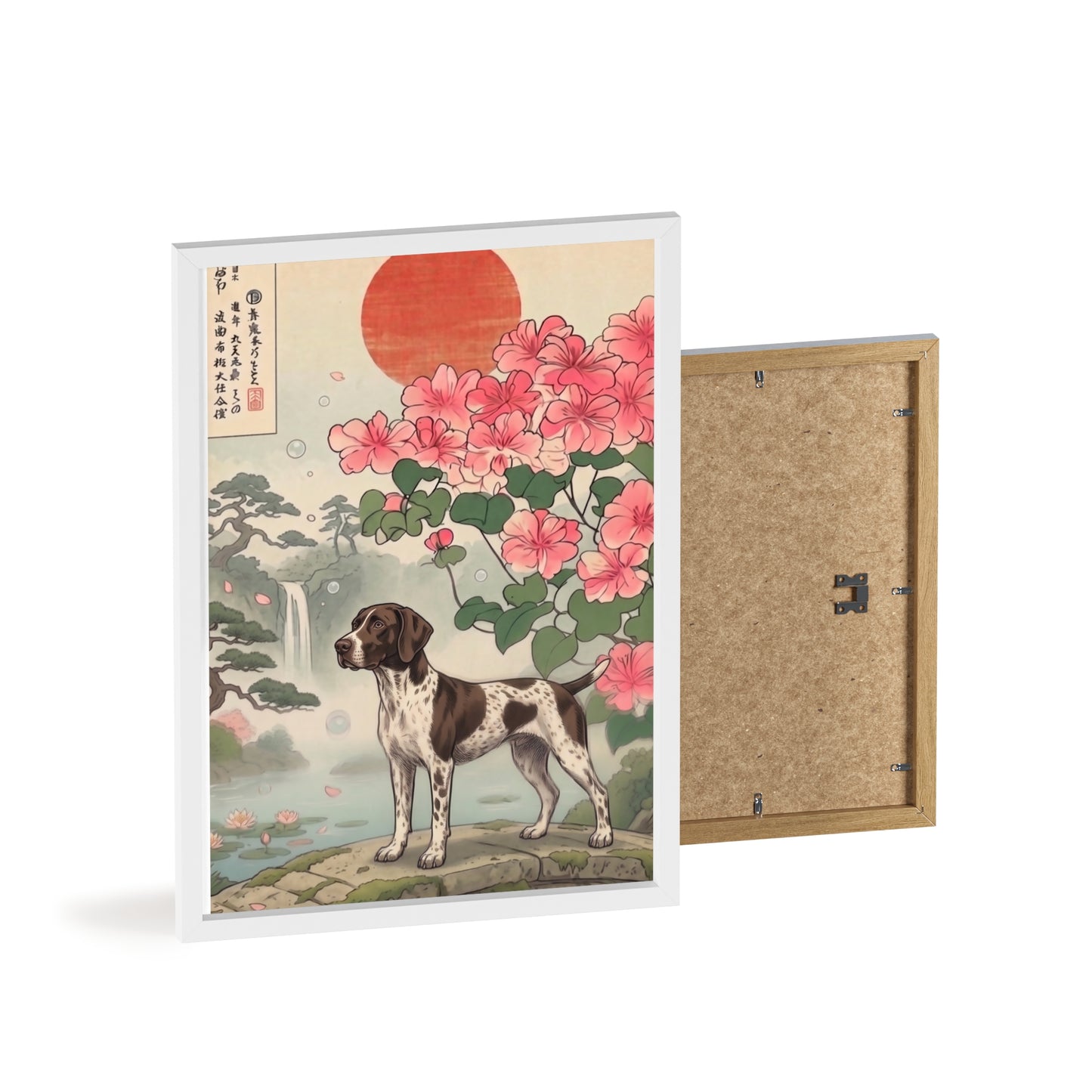 German Shorthaired Pointer Japanese Style Art Poster - GSP Ukiyo-e Wall Art